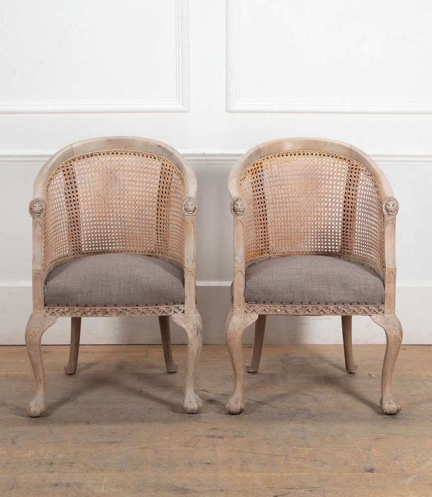 Pair of 20th Century English Bergère Armchairs CH3641163