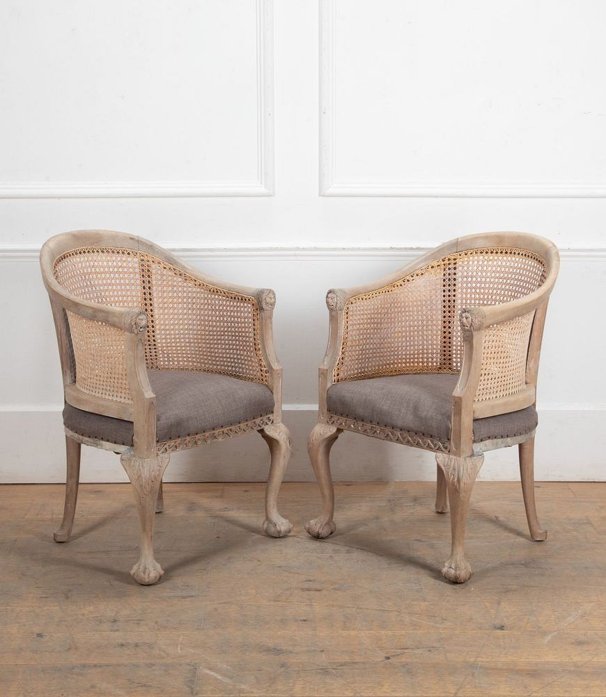 Pair of 20th Century English Bergère Armchairs CH3641163
