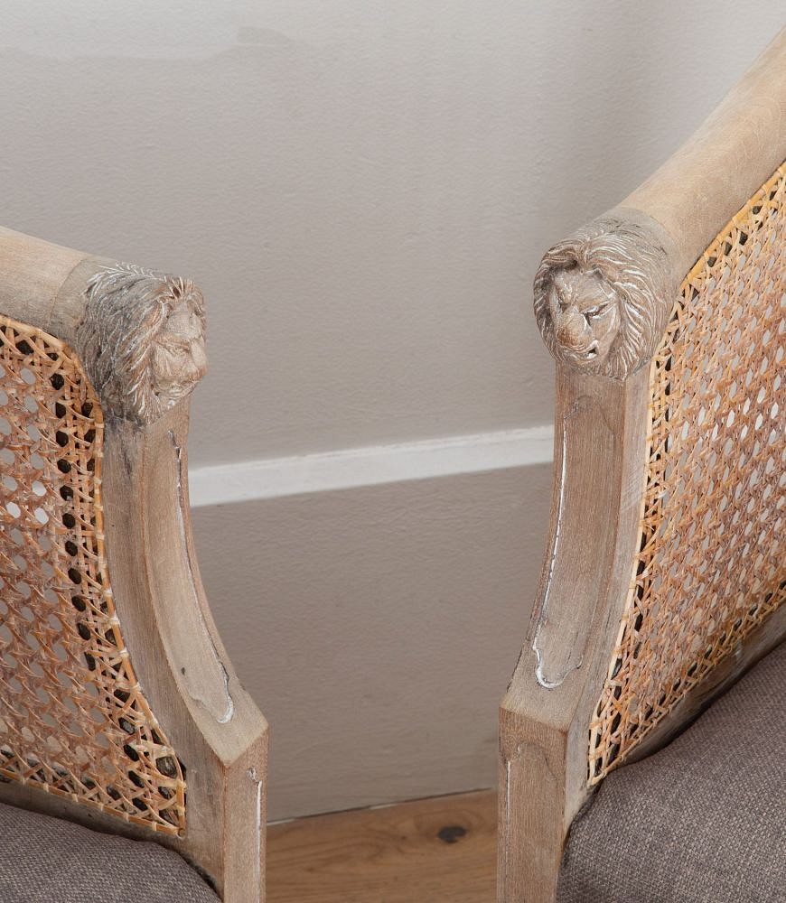 Pair of 20th Century English Bergère Armchairs CH3641163