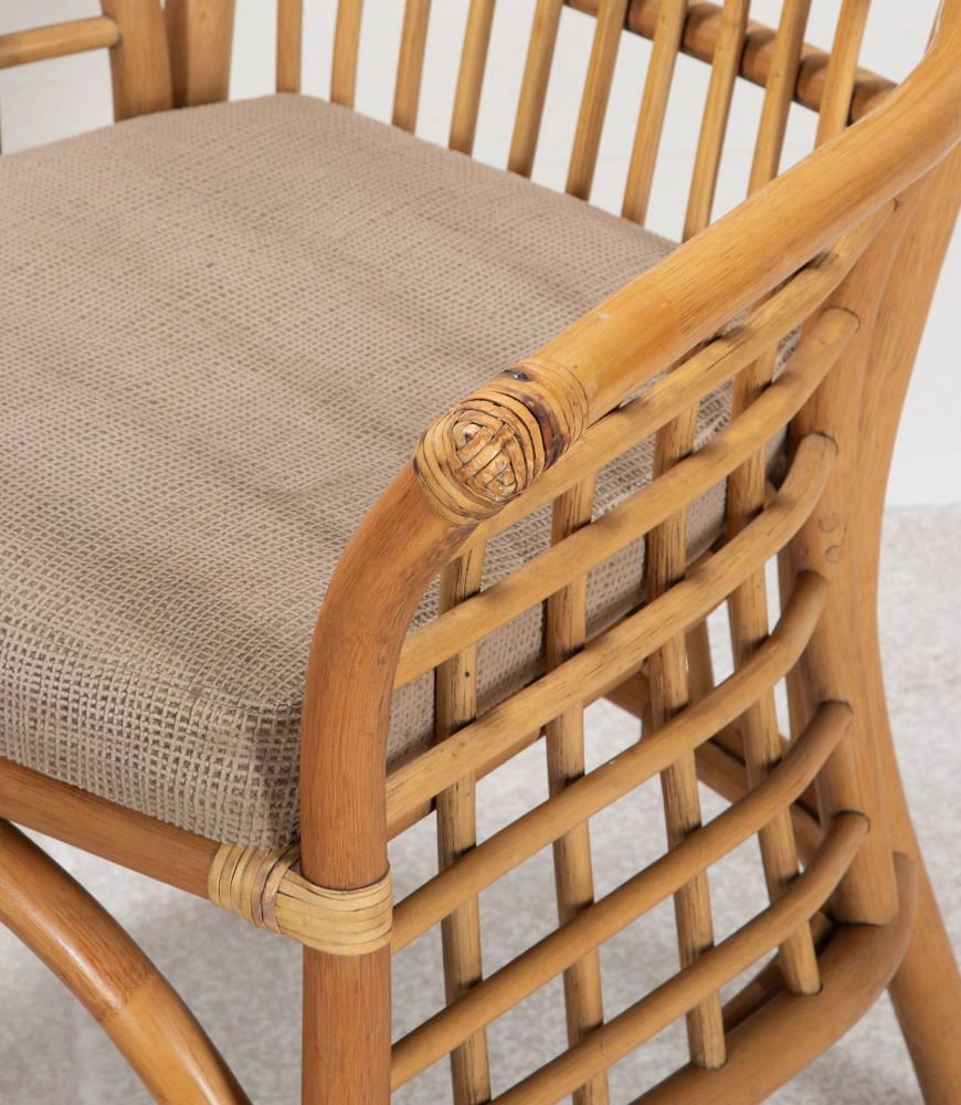 Pair of 20th Century Spanish Bamboo Berger Armchairs CH3841650