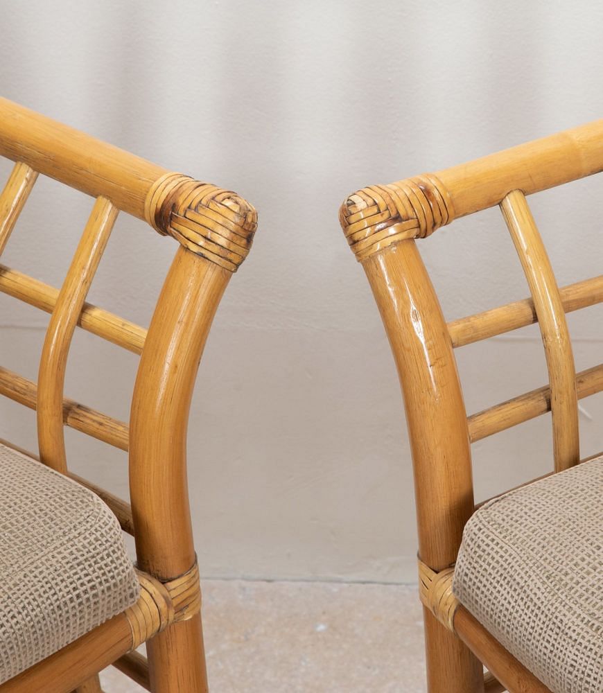 Pair of 20th Century Spanish Bamboo Berger Armchairs CH3841650