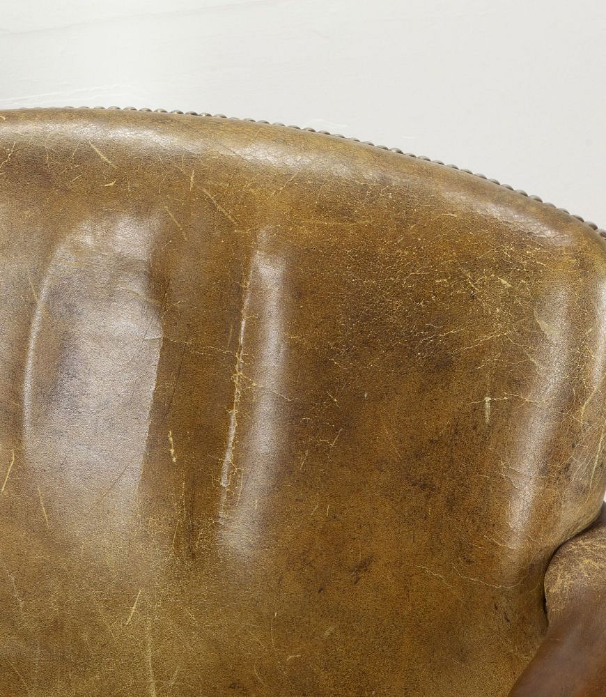 Pair of Late 19th Century English Leather Library Chairs CH4141934