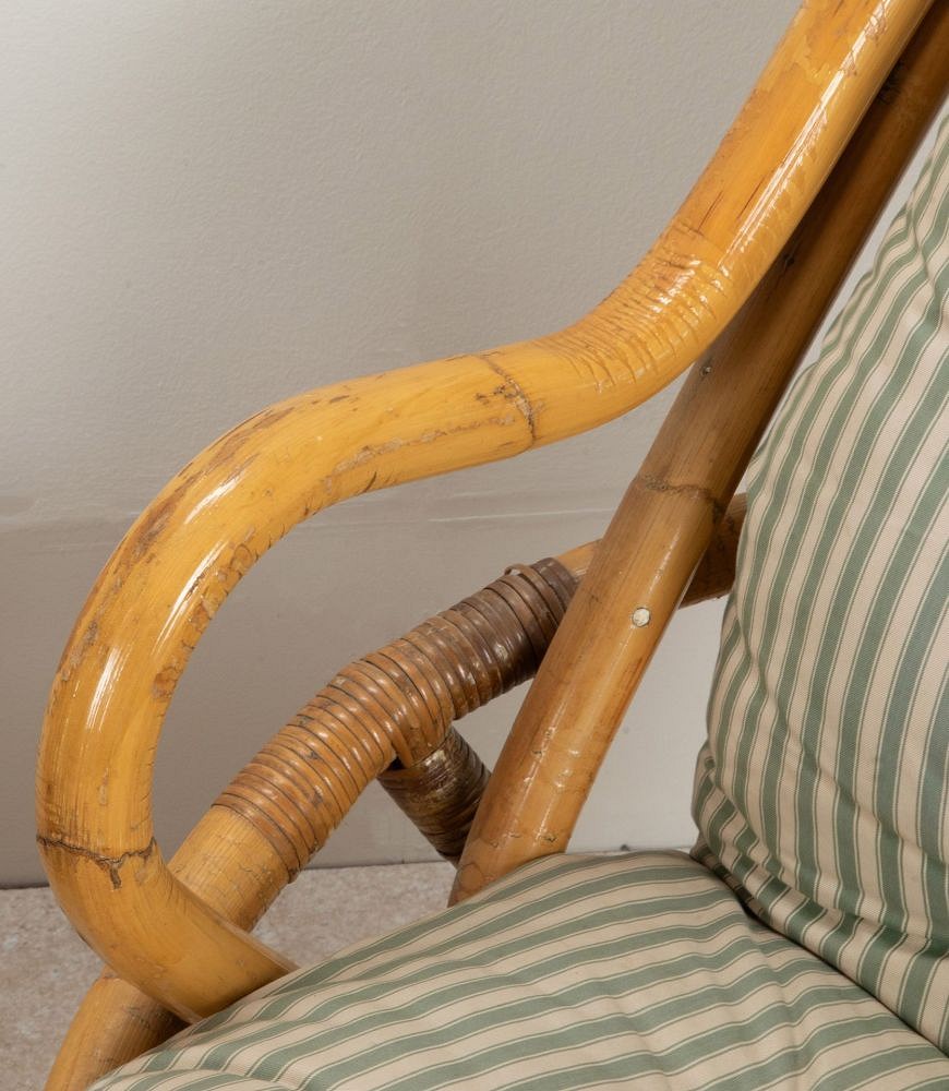 Pair of Mid-Century French Bamboo Turning and Swinging Armchairs CH4641777
