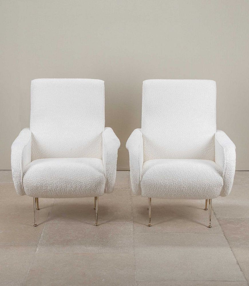 Pair of Contemporary Italian Zanuso Style Armchairs CH4643080
