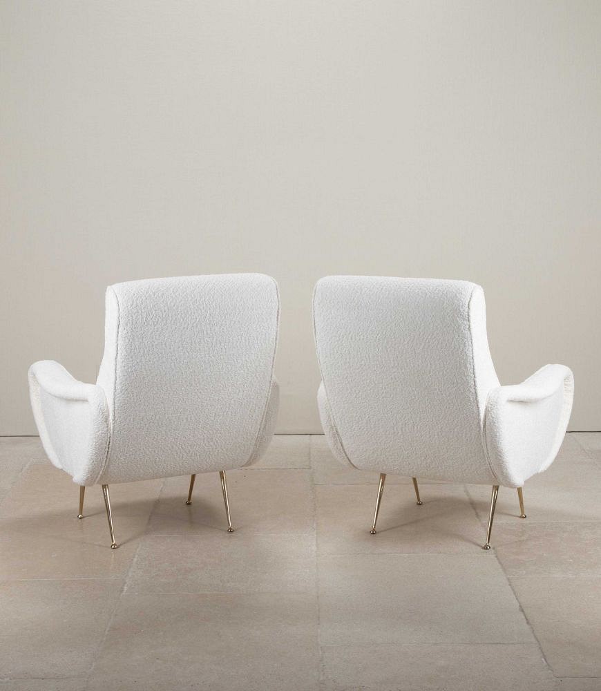 Pair of Contemporary Italian Zanuso Style Armchairs CH4643080