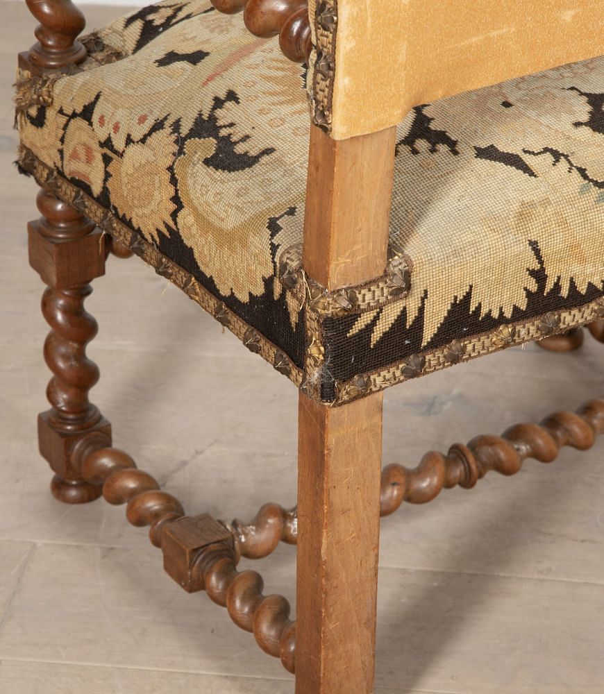 Pair Of Louis XIII Style Needlepoint Armchairs CH5236487