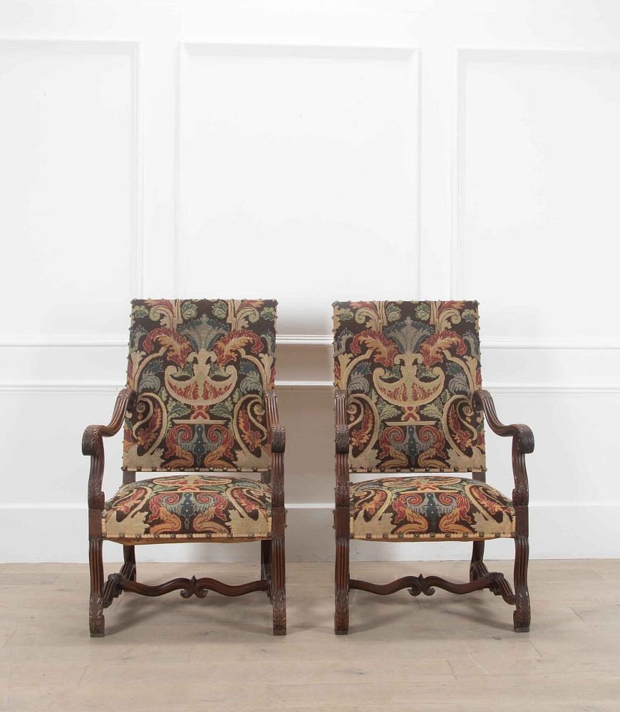 Pair Of French Tapestry Armchairs CH5238162