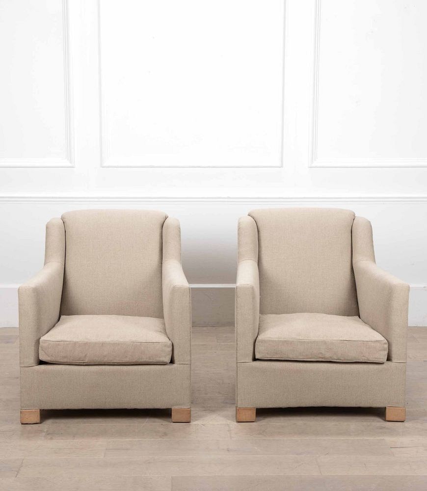 Pair of Early 20th Century French Upholstered Armchairs CH6540846