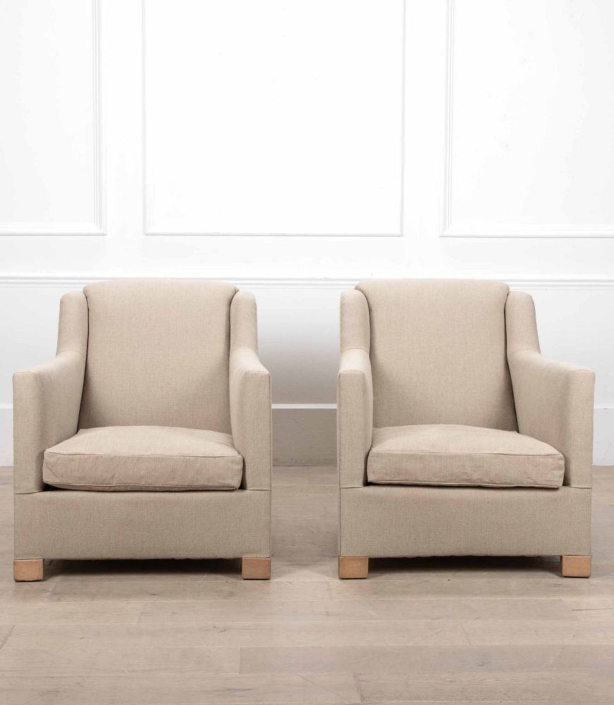 Pair of Early 20th Century French Upholstered Armchairs CH6540846