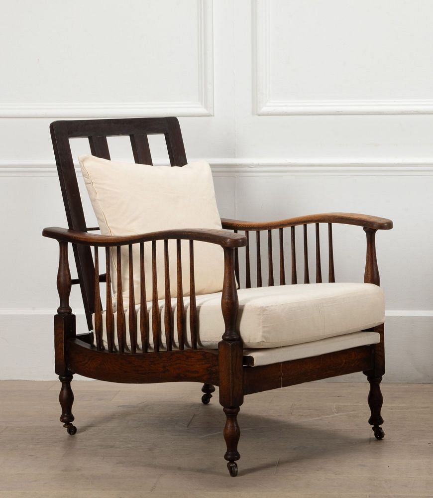 Pair of 19th Century Wylie & Lochhead Reclining Oak Chairs CH7040592