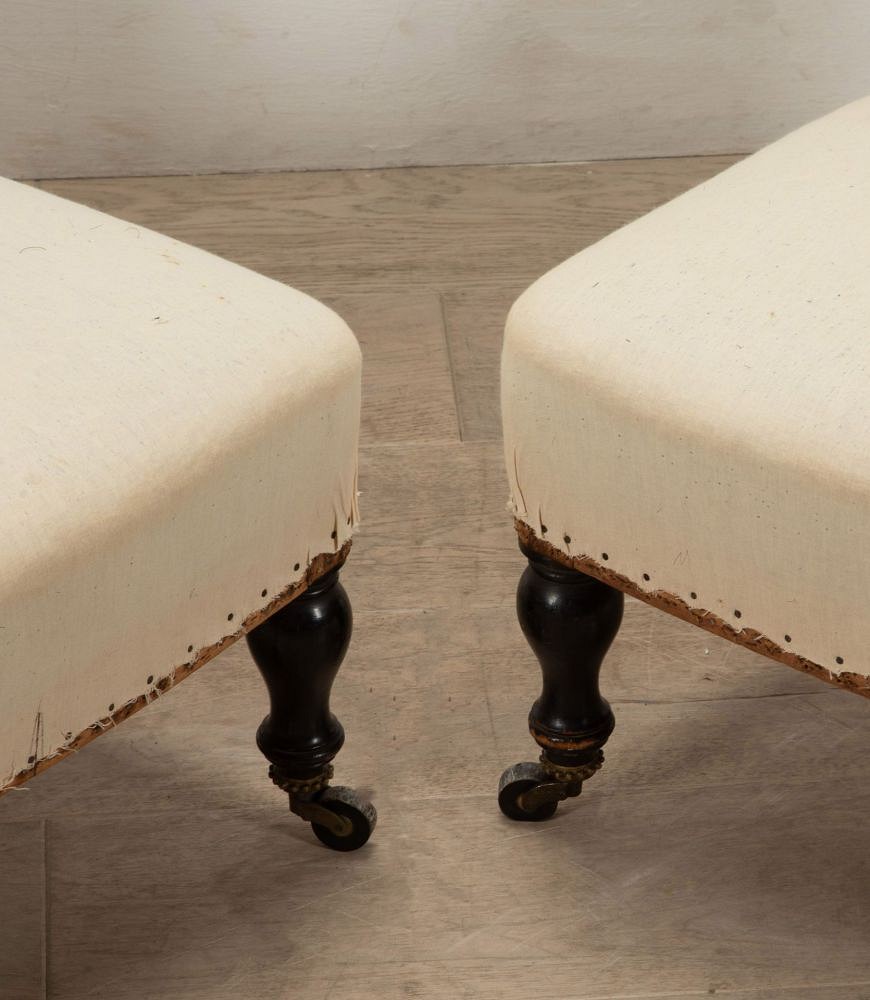 Pair of 19th Century French Scroll Back Chaffeuse Armchairs CH7241187