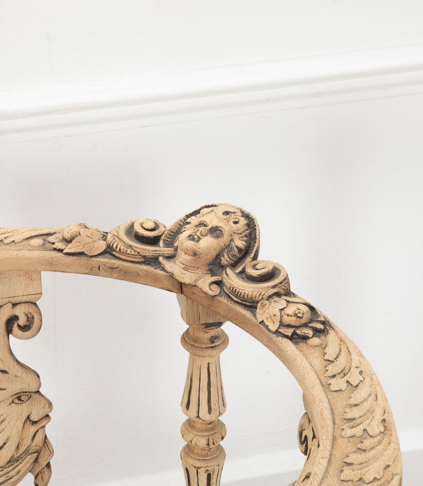 Pair of 19th Century Bleached Oak Corner Chairs CH8438189