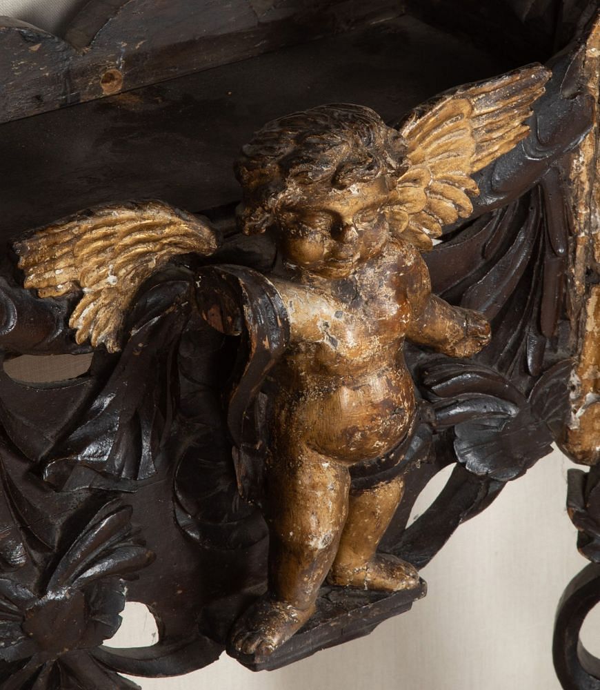 Early 19th Century Italian Carved Wood and Marble Top Console Table CO0343338