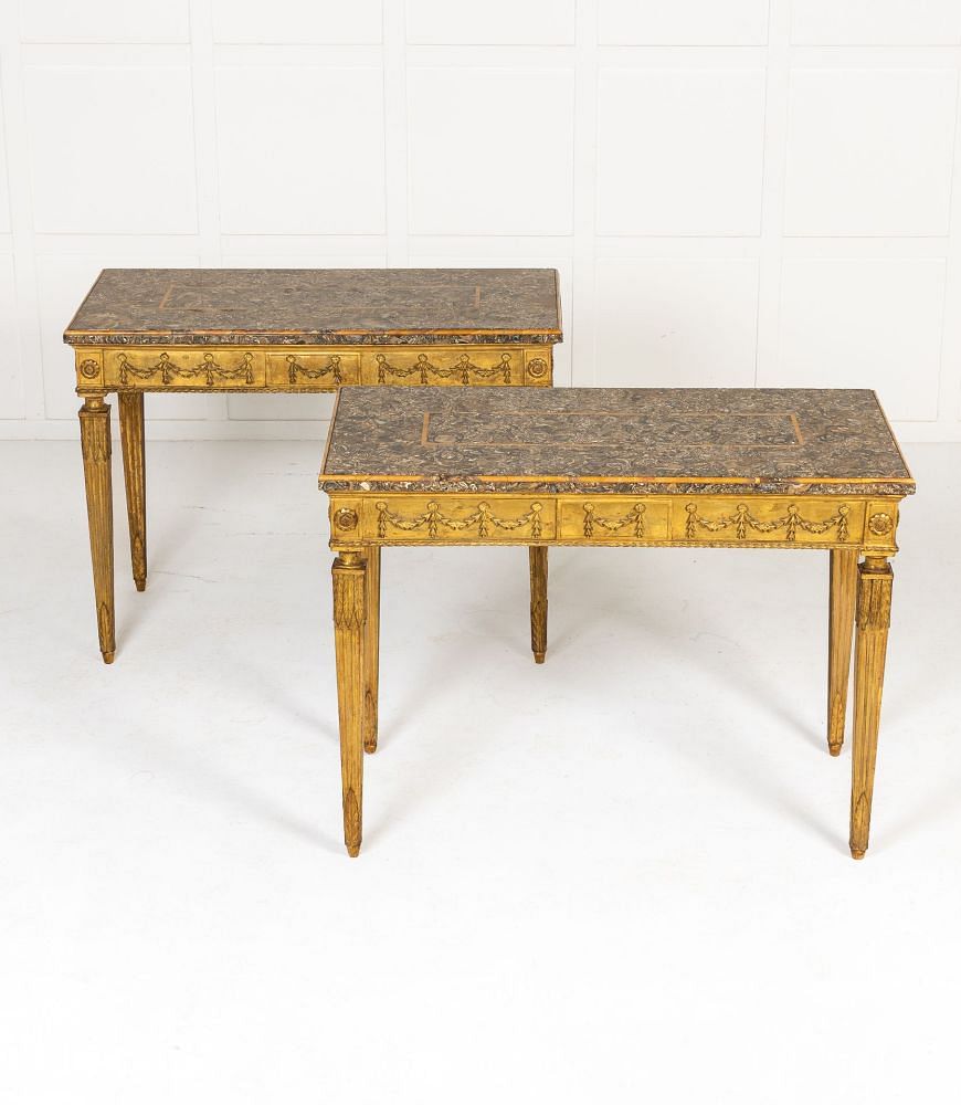 Pair of 18th Century Italian Giltwood Console Tables CO0642912