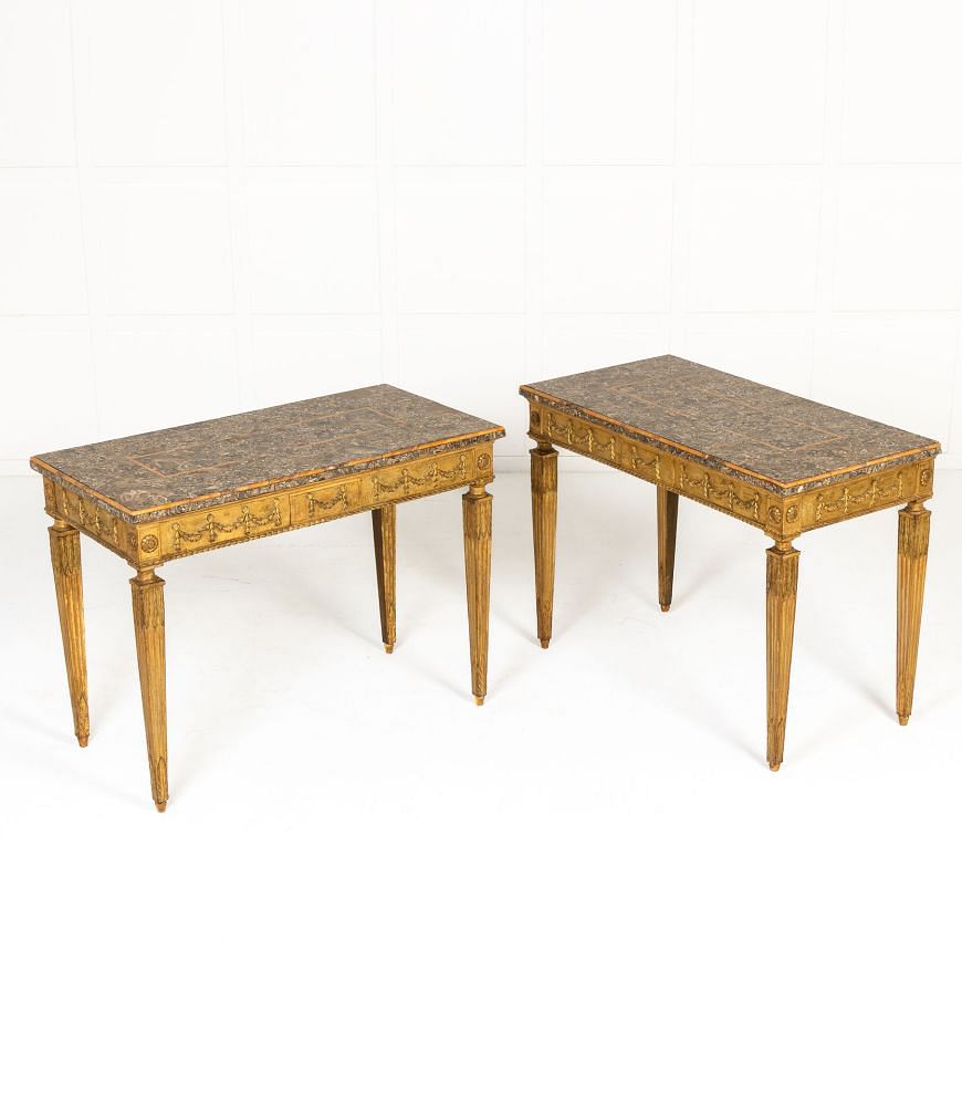 Pair of 18th Century Italian Giltwood Console Tables CO0642912