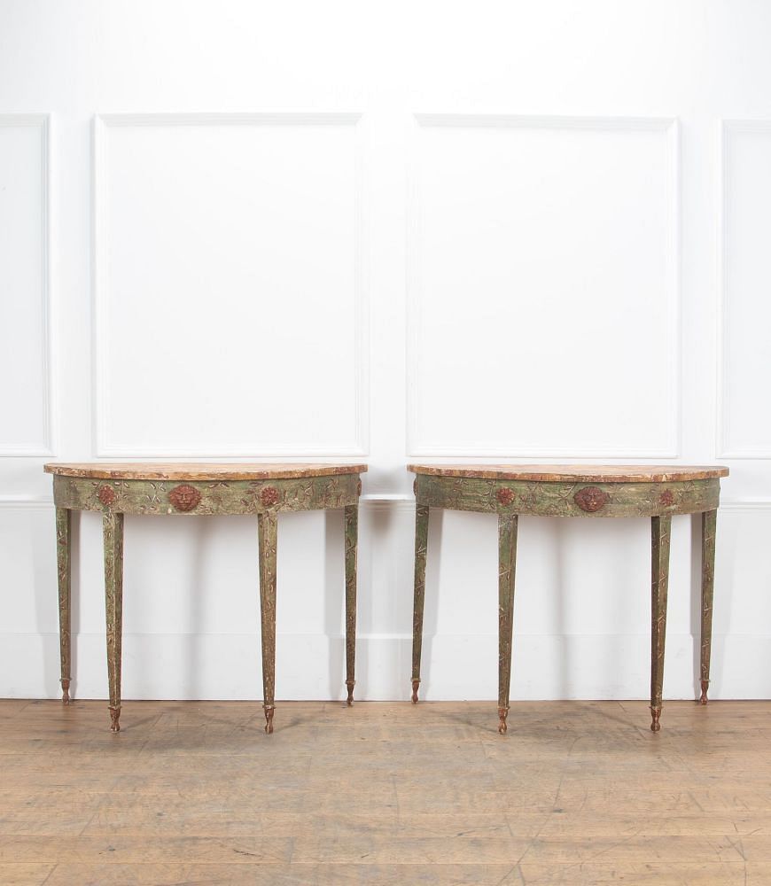 Pair of 19th Century Italian Demi Lune Tables CO0737709