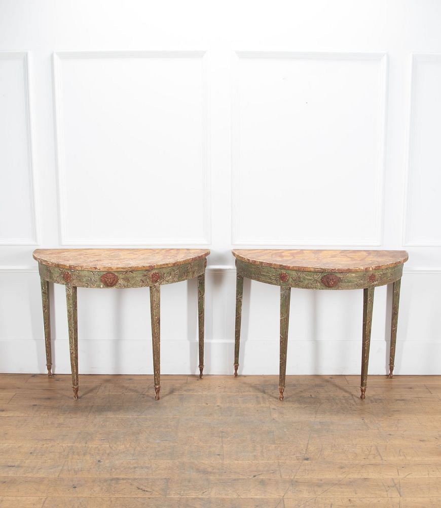 Pair of 19th Century Italian Demi Lune Tables CO0737709