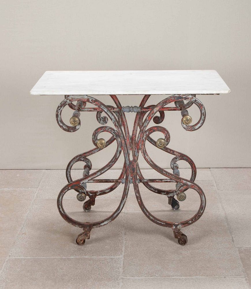 19th Century French Butchers Table with Marble Top CO3242963