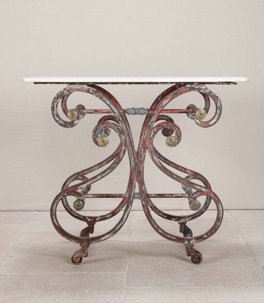 19th Century French Butchers Table with Marble Top CO3242963