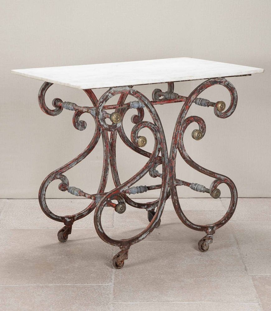 19th Century French Butchers Table with Marble Top CO3242963