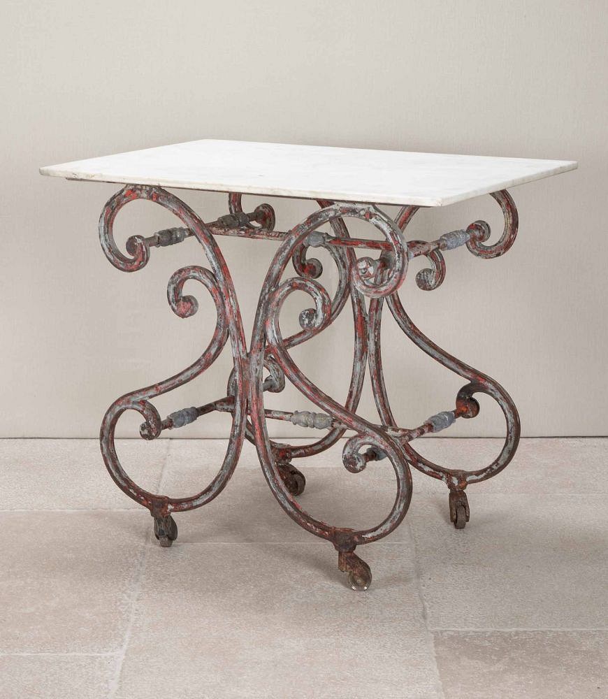 19th Century French Butchers Table with Marble Top CO3242963