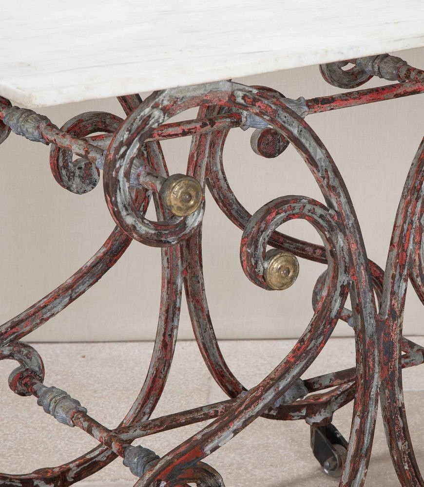 19th Century French Butchers Table with Marble Top CO3242963