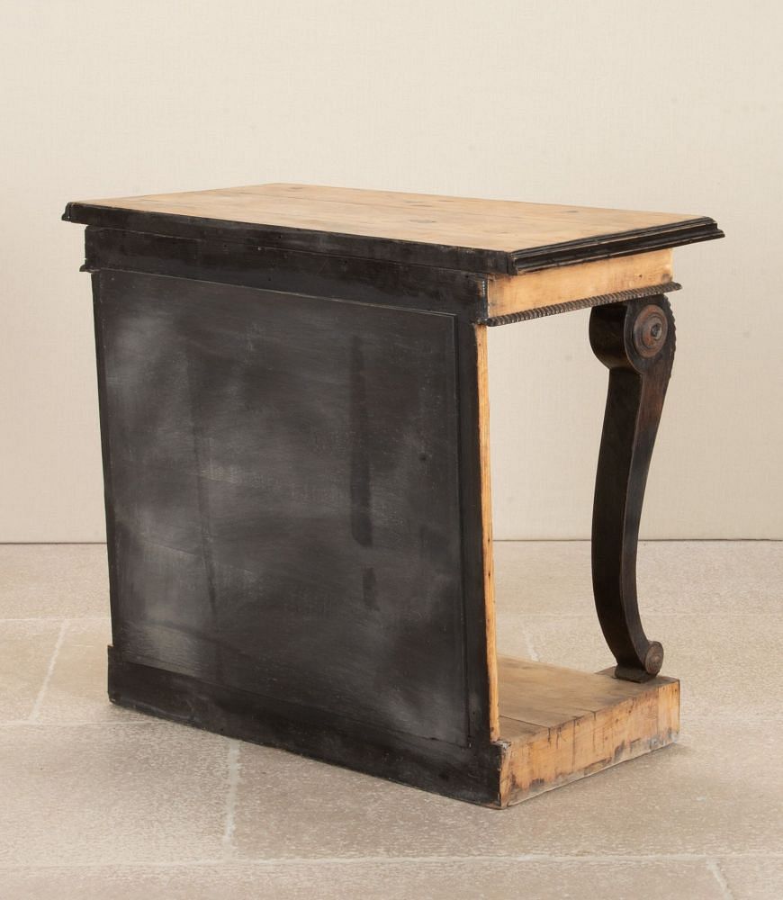 19th Century English Pine Console Table with Ebonised Legs and Mirror CO3643116
