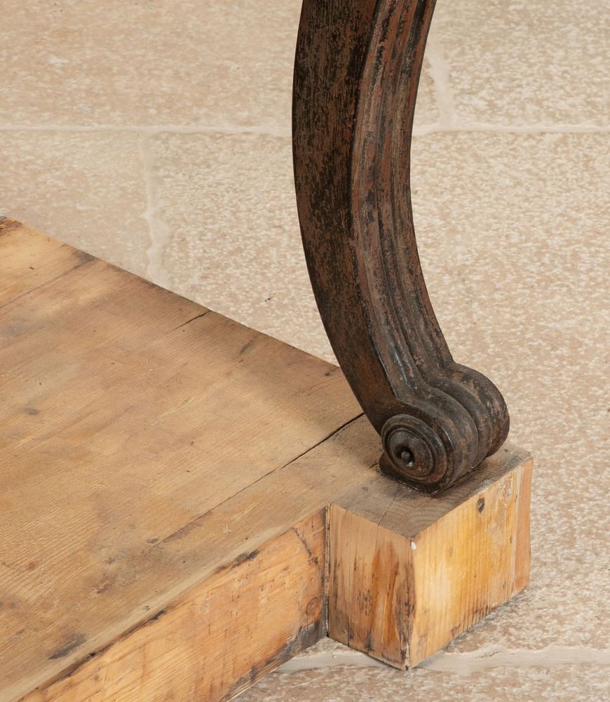 19th Century English Pine Console Table with Ebonised Legs and Mirror CO3643116