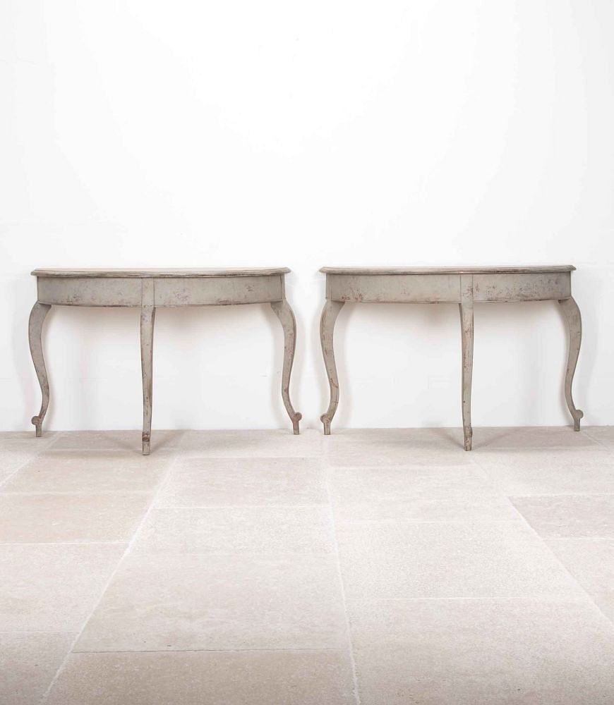 Pair of 19th Century Swedish Demi-Lune Tables CO4441621