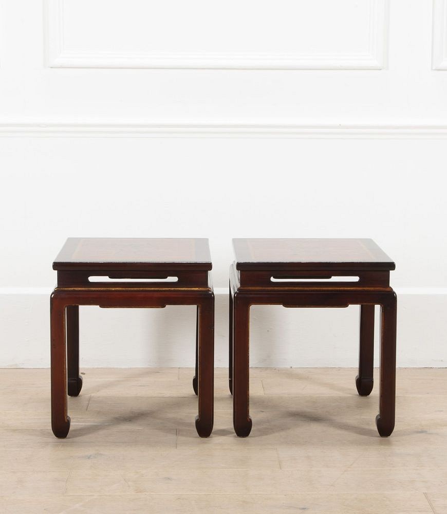 Pair of 20th Century French Chinoiserie Lacquered Side Tables CO4539105
