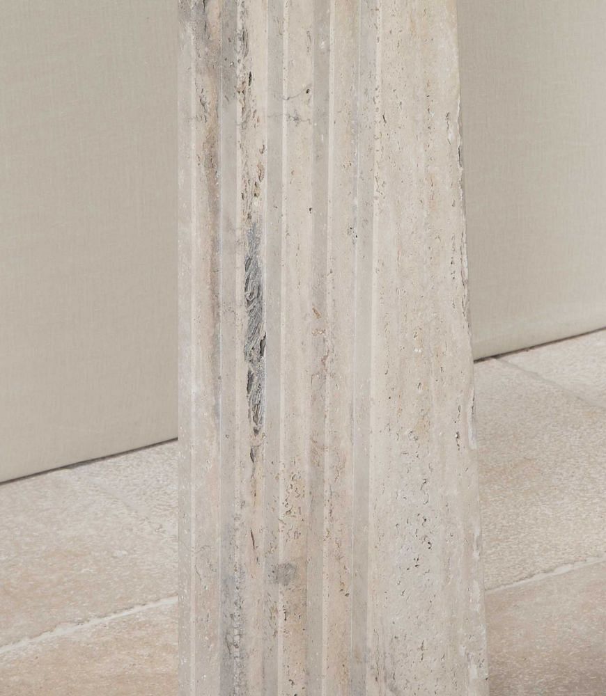Contemporary Italian Brutalist Style Travertine Console Table CO4643127