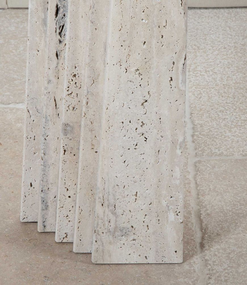 Contemporary Italian Brutalist Style Travertine Console Table CO4643127