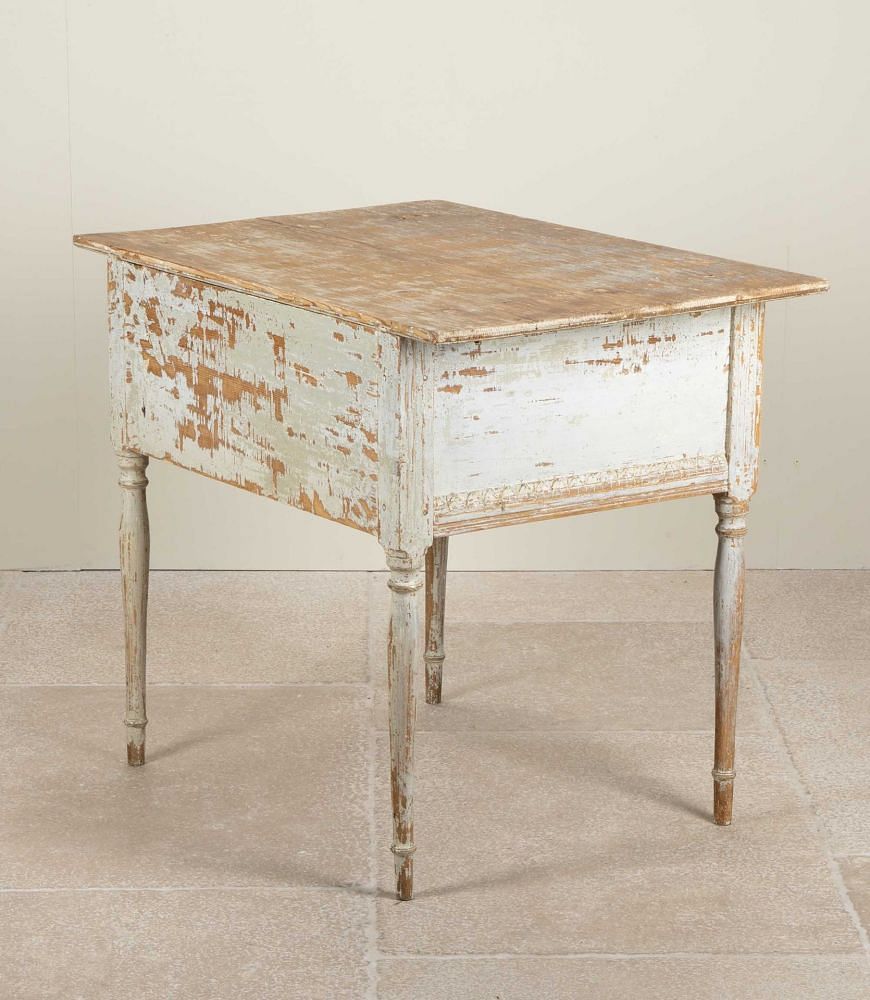 19th Century Swedish Gustavian Side Table Dry Scraped to Original Paint CO6041469
