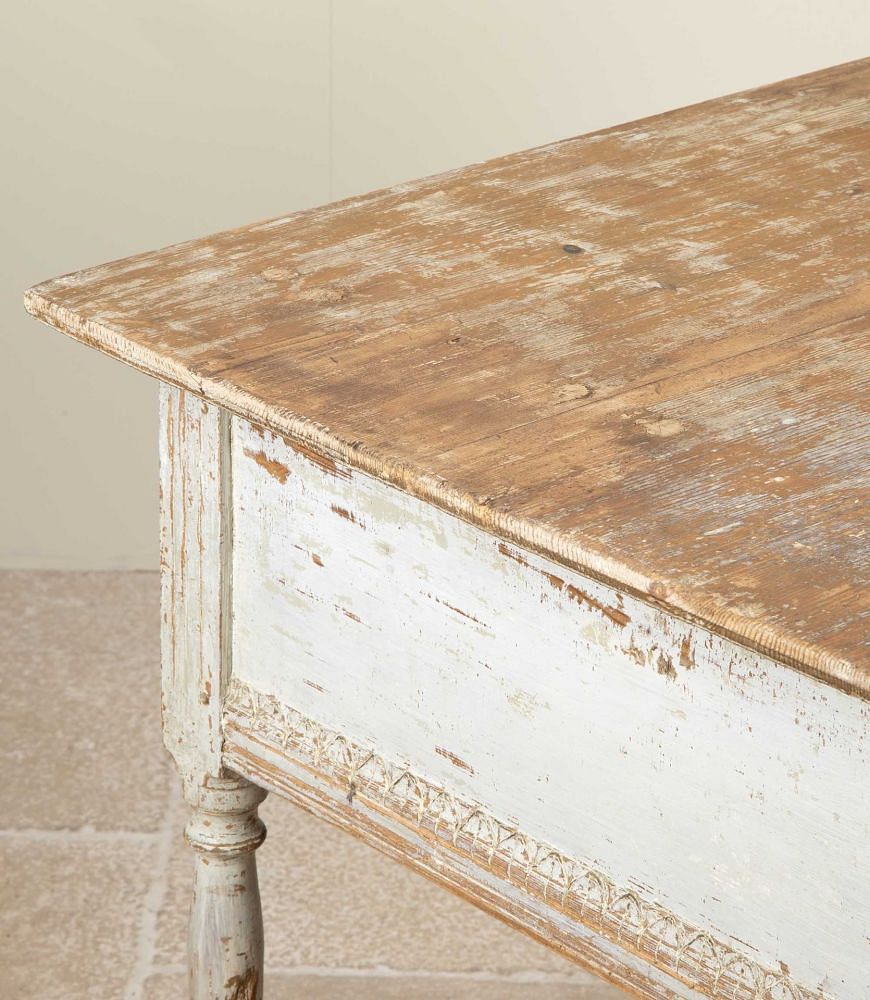 19th Century Swedish Gustavian Side Table Dry Scraped to Original Paint CO6041469