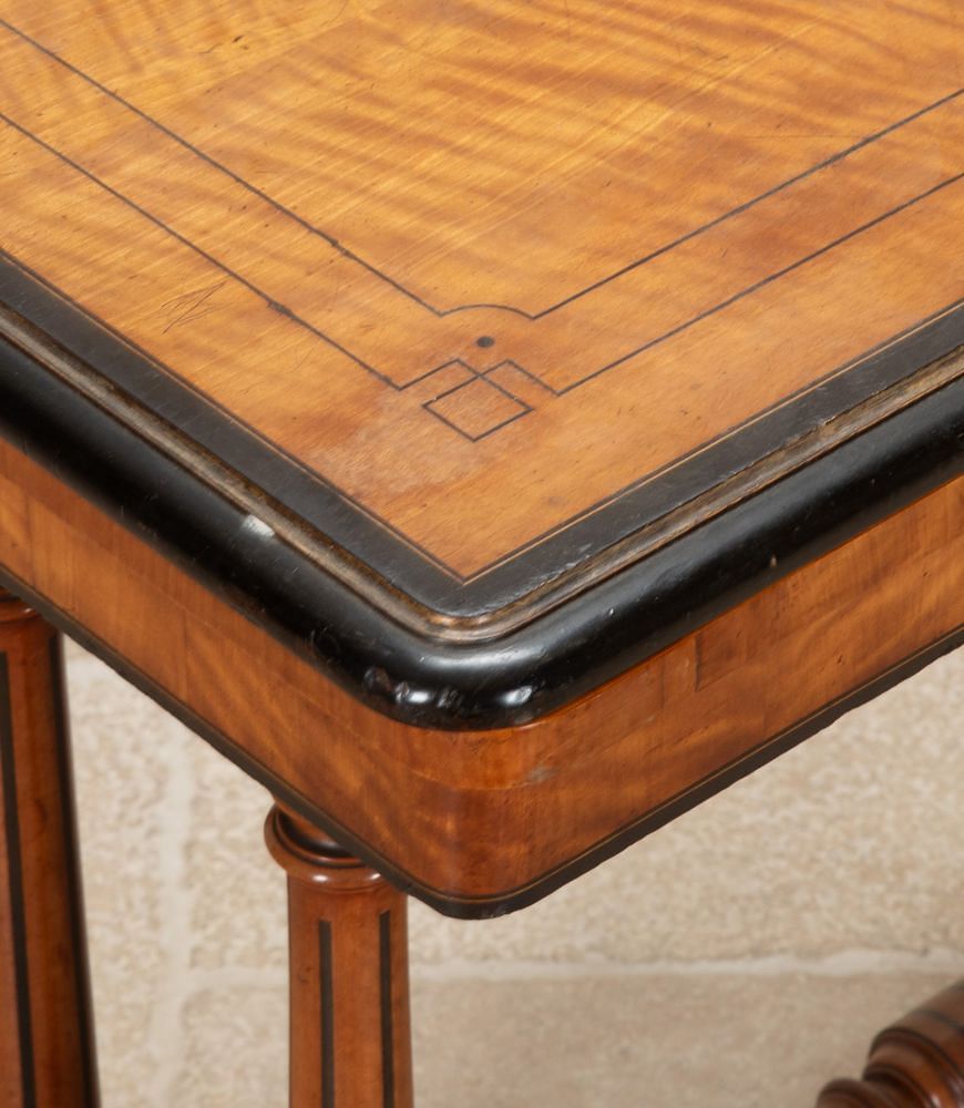 Victorian Satinwood and Ebonised Lines Tea Table CO7037048