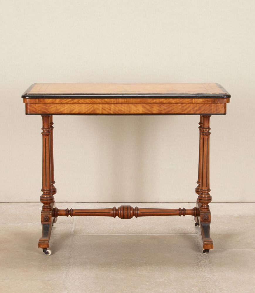 Victorian Satinwood and Ebonised Lines Tea Table CO7037048