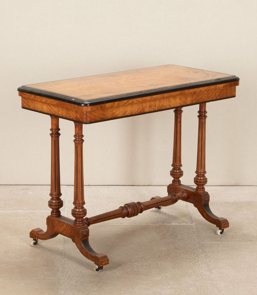 Victorian Satinwood and Ebonised Lines Tea Table CO7037048