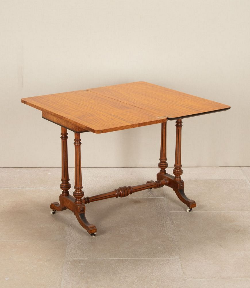 Victorian Satinwood and Ebonised Lines Tea Table CO7037048