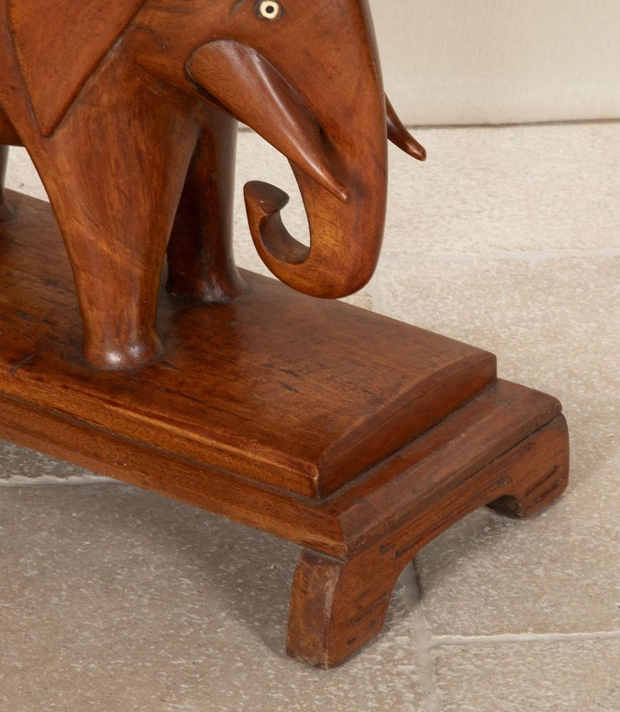 Large Early 20th Century Colonial African Elephant Teak Table CT0542106