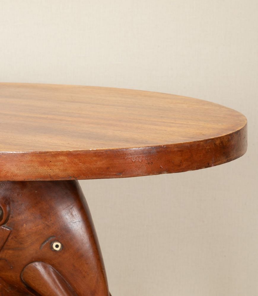 Large Early 20th Century Colonial African Elephant Teak Table CT0542106