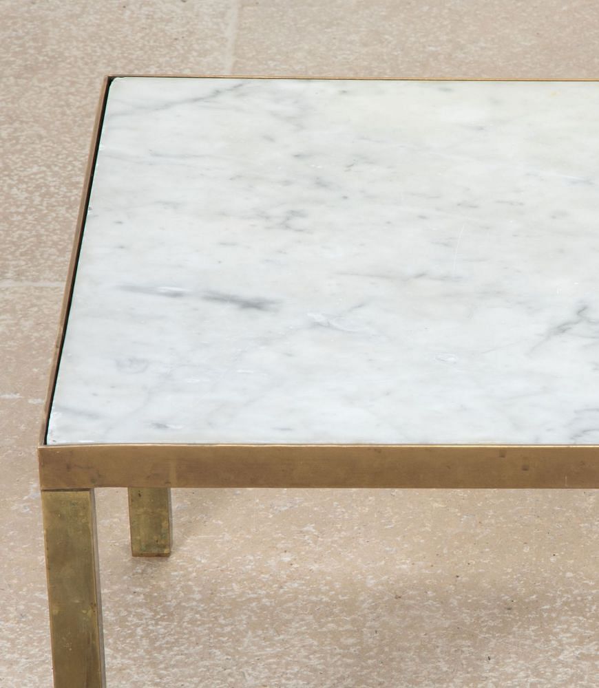 Mid-Century English Marble and Brass Coffee Table CT0742513
