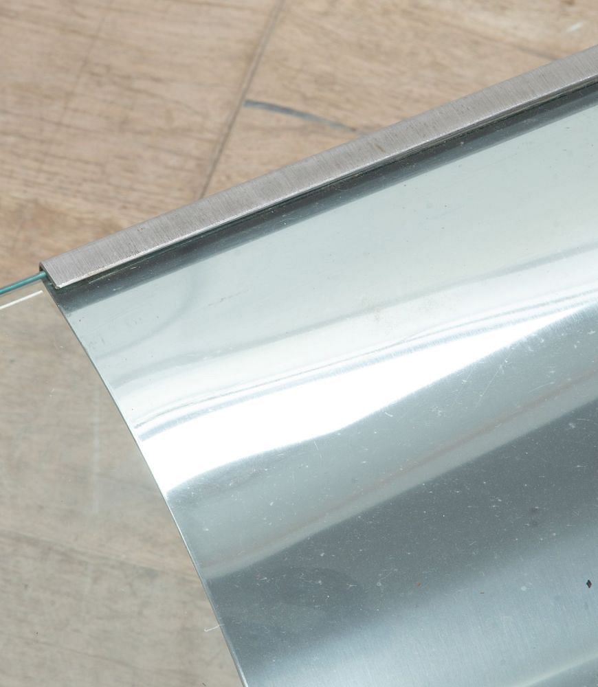 Mid 20th Century Low Square Yable in Steel - Attributed to François Monnet CT2939489