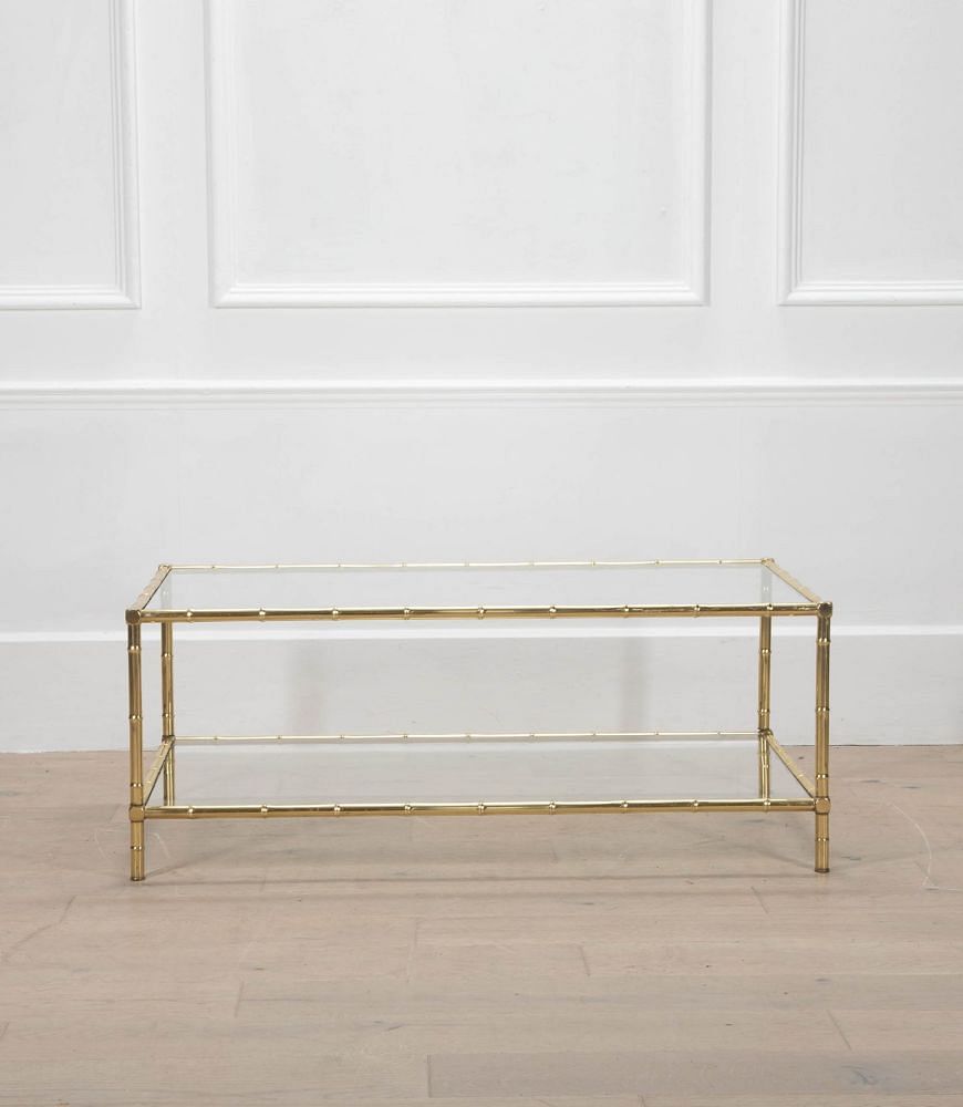 French Faux Bamboo Brass Coffee Table CT4535855