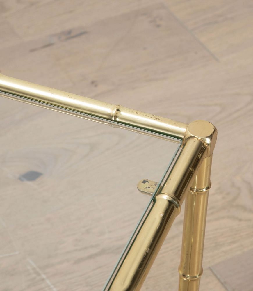 French Faux Bamboo Brass Coffee Table CT4535855