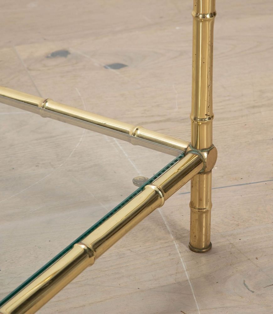 French Faux Bamboo Brass Coffee Table CT4535855