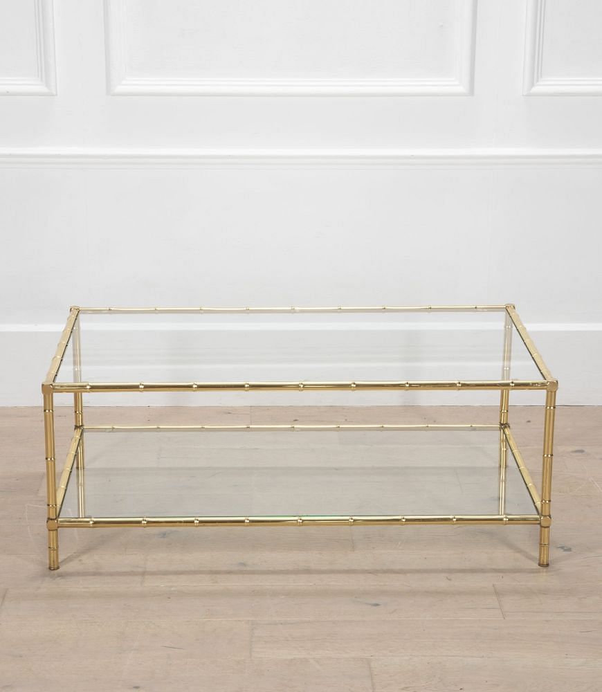 French Faux Bamboo Brass Coffee Table CT4535855