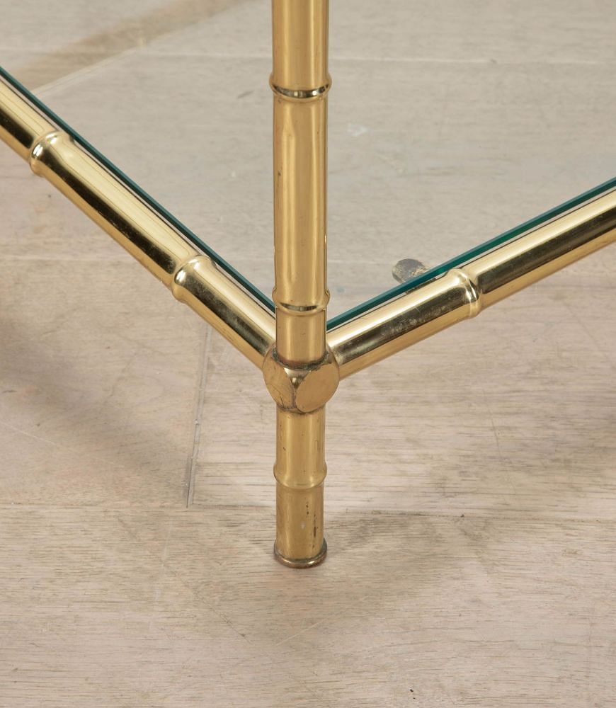 French Faux Bamboo Brass Coffee Table CT4535855