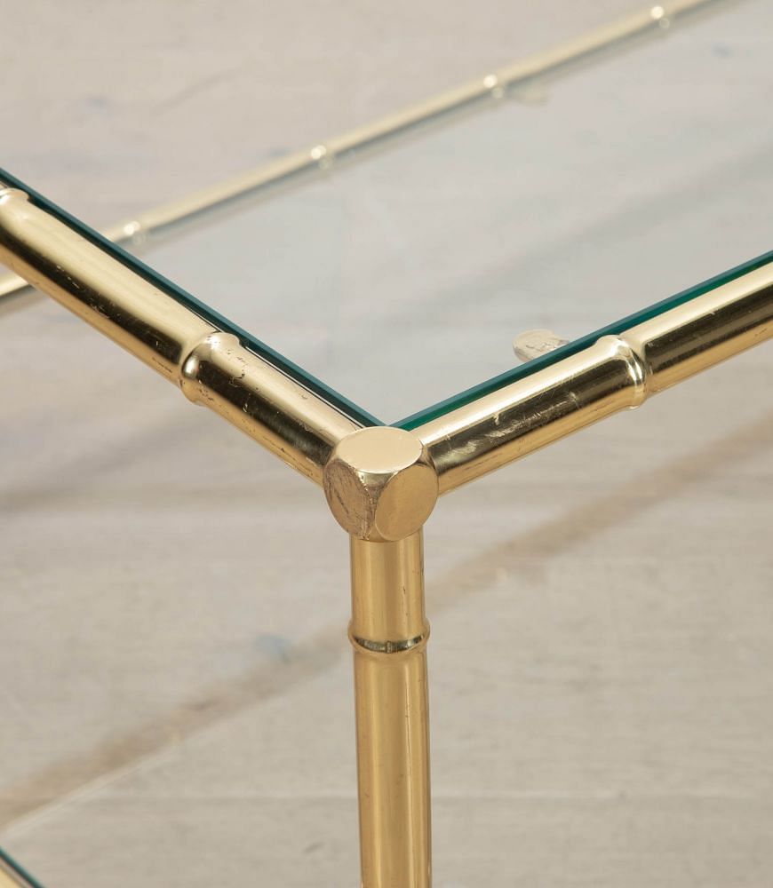 French Faux Bamboo Brass Coffee Table CT4535855