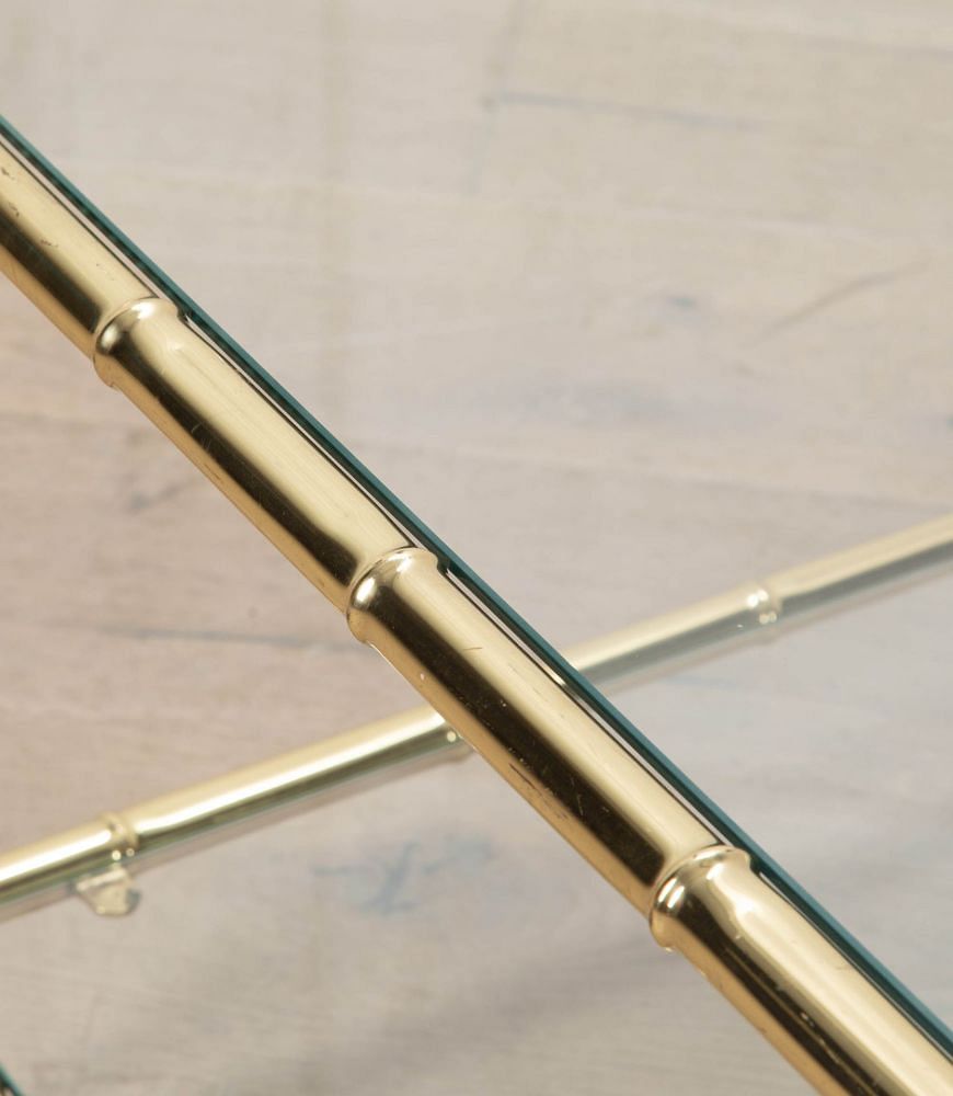 French Faux Bamboo Brass Coffee Table CT4535855