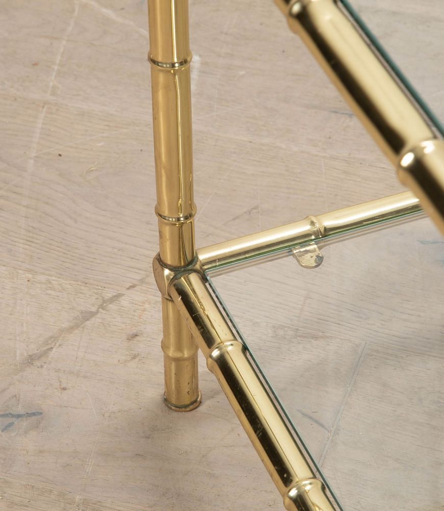 French Faux Bamboo Brass Coffee Table CT4535855